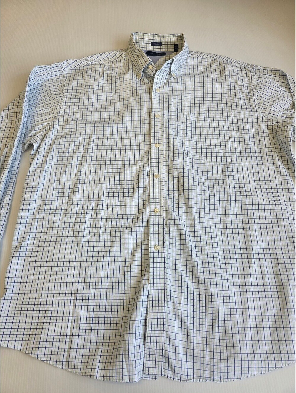 Tommy Hilfiger Men's Regular Fit Button-Down Dress Shirt, Size 18 34-35, 100%Cot